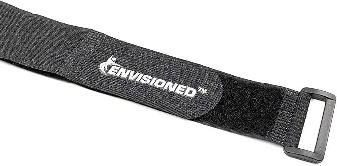 Reusable Cinch Straps 2" x 15" - 6 Pack, Multipurpose Strong Gripping, Quality Hook and Loop Securing Straps (Black)