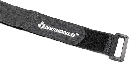 Reusable Cinch Straps 2" x 15" - 6 Pack, Multipurpose Strong Gripping, Quality Hook and Loop Securing Straps (Black)