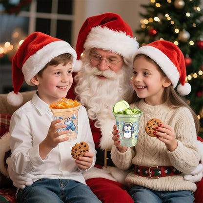 VDESFUEBY 50Pcs 12 OZ Polar Arctic Animals Winter Plastic Cups Winter Wonderland Party Decorations Christmas Holiday Decorations