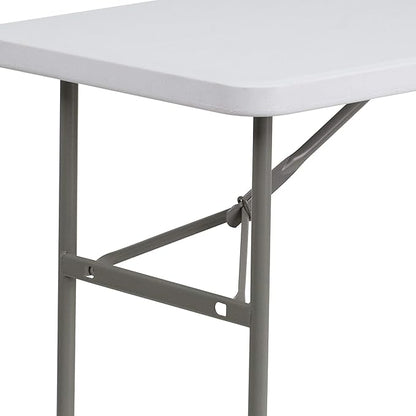 Flash Furniture Elon 4' Rectangular All-Occasion Plastic Folding Event Table, Folding Banquet Table for Indoor/Outdoor Events, White
