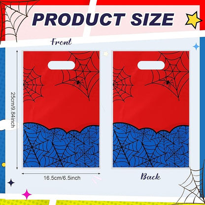 Eccliy 30 Pcs Spider Party Favors Bags Cartoon Candy Gift Bags for Spider Theme Birthday Party Decorations Goodie Supplies