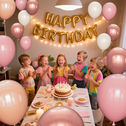 68 Pcs Retro Pink Nude Party Balloons 12Inch Dusty Pink Metallic Rose Gold Balloon Beige Blush Latex Ballons for Girls Birthday Wedding Baby Shower Party Decorations.