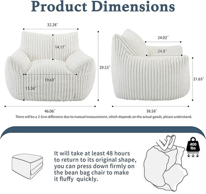 Giant Plush Bean Bag Chair for Adults