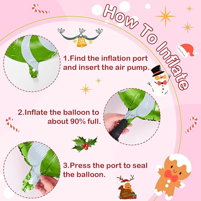 Christmas Balloon Garland Arch Kit, 105Pcs Red Green Pink Latex Balloons with Candy Cane Lollipop Mylar Foil Balloons for Girls Women Xmas Holiday Birthday Christmas New Year Party Decorations
