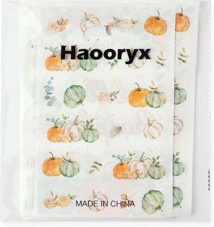 Haooryx Sage Green Pumpkin Party Favor Bag - 50 Pcs Little Pumpkin Plastic Goodie Candy Treat Bag with Handle Gift Wrap Decoration for Kids Birthday Baby Shower Halloween Decoration Party Favor Supply