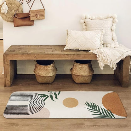 Boho Bathroom Runner Rug Non Slip, Large Long Bathroom Rugs Cute Bath Mat for Bedroom Hallway Kitchen, Soft Washable Shower Rug