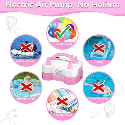 SINBEE Balloon Pump Electric Party Decorations - Electric Balloon Pump for Balloon Arch Kit, Portable Dual Nozzle Balloon Inflator
