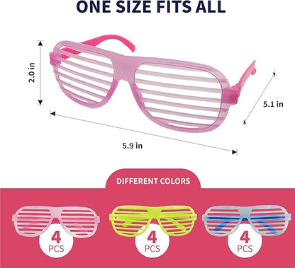 12Pcs Glow in The Dark Glasses,Neon Fluorescent Blacklight Eyeglasses Party Favors,Glow in The Dark Party Supplies,Glow Photo Booth Props for Birthday Wedding Christmas Halloween Concert