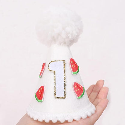 Watermelon 1st Birthday Hat - Sweet Birthday Party Decorations,One in a Melon Birthday Party Crown,Photo Prop (mini)