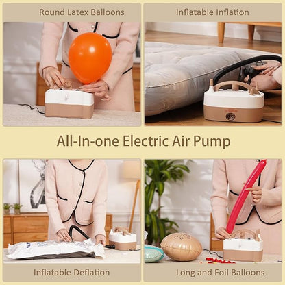 AXHJ Electric Balloon Pump, Portable Electric Air Balloon Pump Dual Nozzle Air Blower Pump, Balloon Inflator for Party Decorations