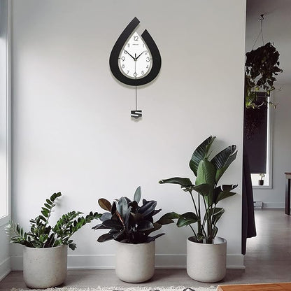 Large Wall Clock for Living Room Decor Big Pendulum Modern Wall Clock Silent Non Ticking Battery Operated 28.7 Inch Clock for Kitchen Bedroom Bathroom Office Indoor Home Decorative