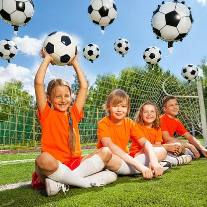 12 PCS 18 Inch Soccer Balloons Birthday Party Decorations Soccer Ball Balloons Party Favors Supplies Giant Large Sports Balloon Lover Theme Christmas Mylar Foil Helium Aluminum Balloon Baby Shower