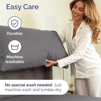 Twin Size 3 Piece Sheet Set - Comfy Breathable & Cooling Bed Sheets Set - Hotel Luxury Bedding for Women, Men, Kids, Teens, Boys & Girls - Deep Pockets, Ultra-Soft, Wrinkle Free - Oeko-Tex - Dark Grey