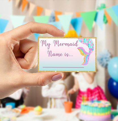 What's Your Mermaid Name, 1 Sign and 30 Name Stickers