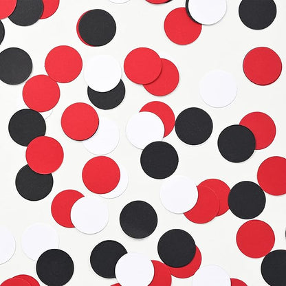 300pc Red Black White Paper Table confetti,Circle Dots Glitter Party Table Confetti for Wedding Baby Shower Birthday Party Decoration Suppiles Table Decoration 1 Inch