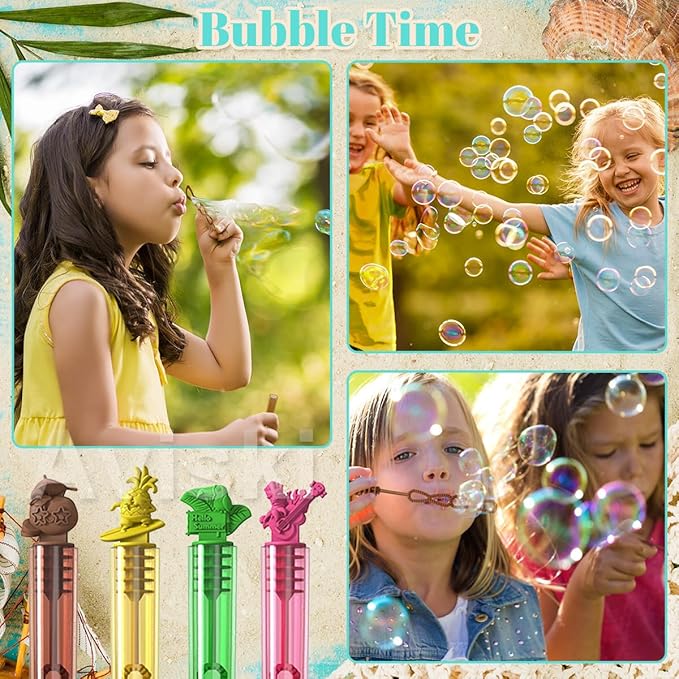 80PCS Hawaiian Bubble Wands, Mini Bubble Wands for Tropical Party Favors, Summer Gift Toys for Girls Boys Kids Toddler Adults, Aloha Party Bag Stuffers Goodie Bag Filler, Classroom Prizes