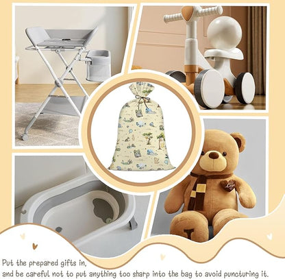 BBSTARING 2 Pcs Winnie Extra Large Plastic Gift Bag, Bear Oversized Favors Gift Bags, Pooh Large Gift Wrapping Bags for Baby Shower Gender Reveal Birthday, Party Favors Supplies Decoration, 56" x 36"