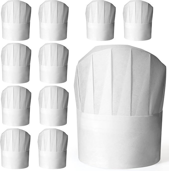 ESHATO 20-40 Pack Kids Chef Hats, Adjustable Disposable Bakery Hats for Cooking, Baking, Pizza Party, Hibachi Party
