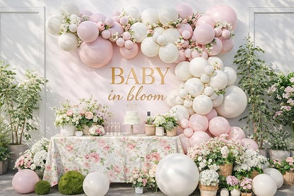 Pink Baby in Bloom Balloon Arch Kit 144pcs Dusty Pink Baby Girl Baby Shower Mom to be Boho Floral Wildflower Party Decoration