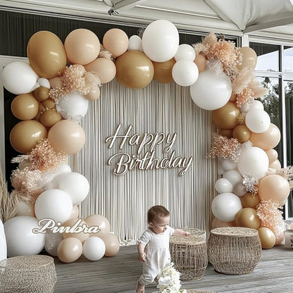Double Stuffed White Balloon Garland - Pastel White Balloons Different Sizes 18/12/5 Inch Matte Latex Arch for Birthday Baby Shower Bridal Shower Wedding Easter Party Decorations
