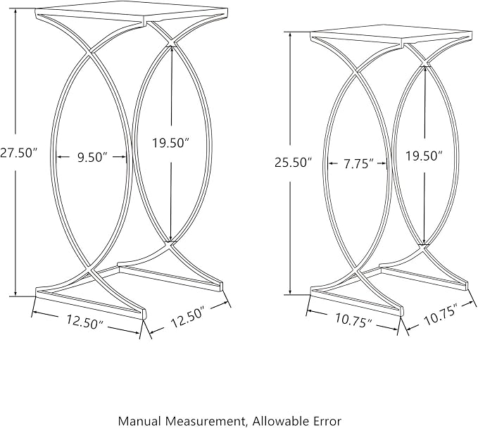 Glitzhome Nesting Side Tables, Coffee Tables Decorative Accent Tables