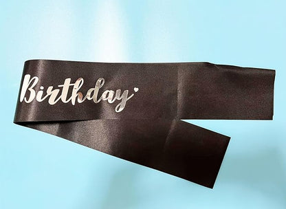 It's My 21st Birthday Sash Black, Birthday Girl Sash Gifts Party Decorations and Supplies, Black with Silver