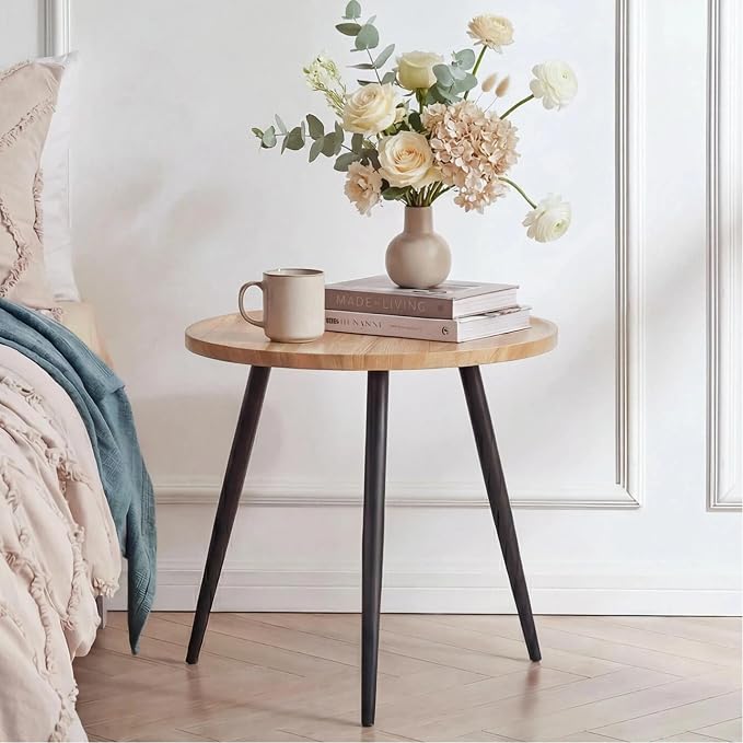 VECELO Modern Side Table, Round Small End Table, Exclusively Designed