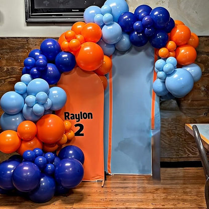 HILAVO Blue and Orange Balloons, 60PCS 12 Inch Royal Light Blue and Orange Beige Balloon Confetti Balloons for Kids Space Theme Party Baby Shower Birthday Graduation Party Decoration
