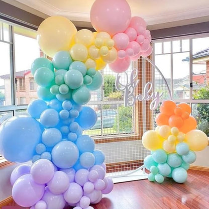 MEBAY Pastel Rainbow Balloon Arch Garland Kit, 155Pcs Multicolor Macaron Balloons for Birthday Party Baby Shower Wedding Decorations