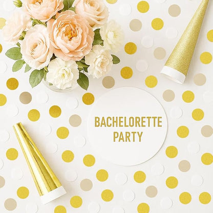 White Champagne-Gold Decorations for Party - 300Pcs Paper Confetti Birthday Decoration Bridal Baby Shower Wedding Anniversary Bachelorette Engagement Graduation Table Decor Hongtongtong