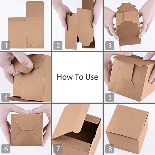 MESHA Gift Boxes 3x3x3'' 1000 Pack Brown, Small Cardboard Gift Box with Lids Bridesmaid Proposal Gifts Box, Gift Boxes Bulk for Present, Bridal, Wedding, Groomsmen, Cupcake Box
