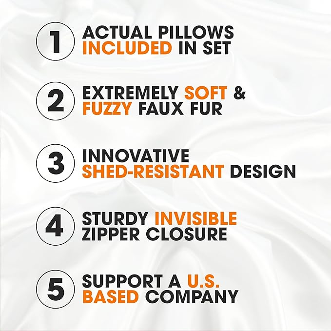 Cheer Collection Faux Fur Throw Pillows - Decorative Pillows for Couch, Bed Throw Pillows, Maroon Accent Pillows for Bedroom or Living Room Aesthetic, Set of 2 Furry Throw Pillows, 12" x 20"