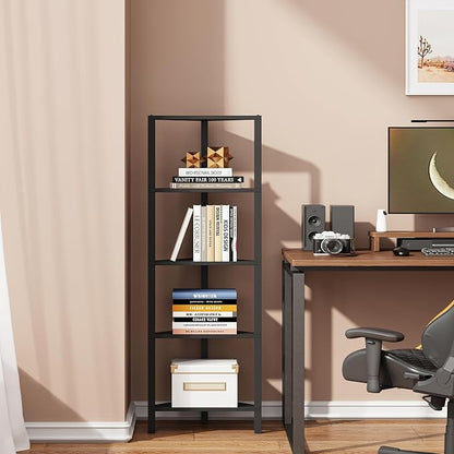 TUTOTAK Corner Shelf, 5-Tier Corner Bookshelf