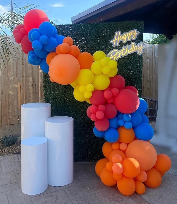 Bright Orange Balloons 110 Pcs - Orange Balloon Garland Arch Kit - 5/10/12/18 Inch Matte Latex - Different Sizes for Baby Shower, Birthday, Halloween, Thanksgiving Party & Fall Decorations