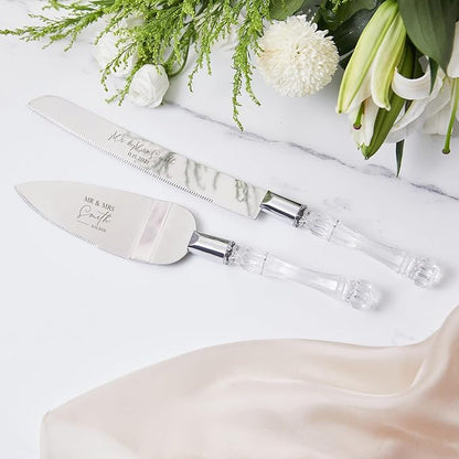 AW BRIDAL Personalized Wedding Cake Knife, Cake Cutting Set 2-Piece Dessert Set for Party Wedding Anniversary Bridal Shower Gifts for Couples//DK001CPP121//