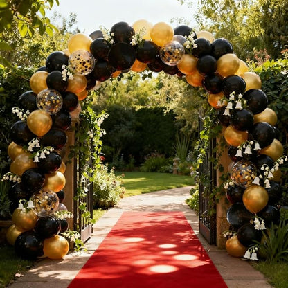 50 pcs Black and Metallic Gold Balloons 12 Inch Black and Gold Confetti Balloon Party Decorations for Birthday,Graduation,New Years,Wedding,Engagement Anniversary Party Decorations