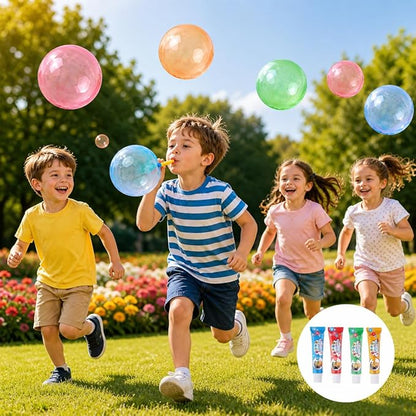 20 Pack Blow Plastic Bubbles Tubes for Kids – Magic Bubble Balloon Toys, 90s Nostalgia Blowing Bubble Ball Kit for Party Favors, Gifts, Outdoor Play & Craft Fun