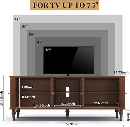 3More 67" Mid Century Modern TV Stand