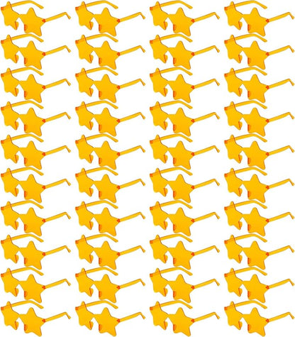 Pibupibu Wholesale 40 Pack Rimless Star Shaped Sunglasses Bulk Adults Unisex, Fun Colorful Pentagram Glasses Party Favors