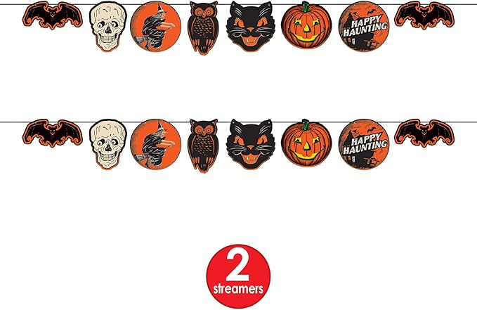 Beistle 2 Piece Retro Vintage Halloween Banners Spooky Decorations For Home And Office