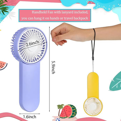 Sumind 64 Pcs Small Personal Portable Fan Mini Handheld Bulk 1 Speed Electric Cute Battery Powered for Neck Lash Makeup Women Men Travel Camping Indoor Outdoor Summer (4 Colors)