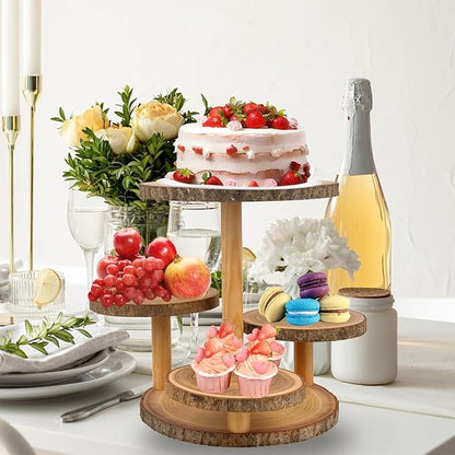 Cupcake Stand Display - Wood Dessert Cupcake Stand Display, 4 Tier Cupcake Stands for 50 Cupcakes, Cup Cake Tower Stand Holder, Cake Stands for Party, Birthdays, Weddings, Baby Showers, Holiday Decor