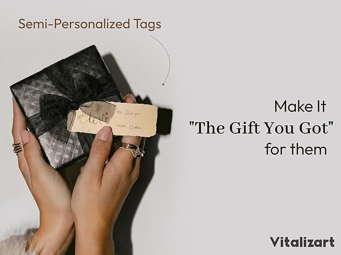 Vitalizart Black Metallic Grid Wrapping Paper Set 17" With Organza Ribbon & Gift Tags Christmas Gift Wrapping Birthday Baby Shower Wedding Bouquets Handmade Crafts 197"(16.4 Ft) Black Ribbon