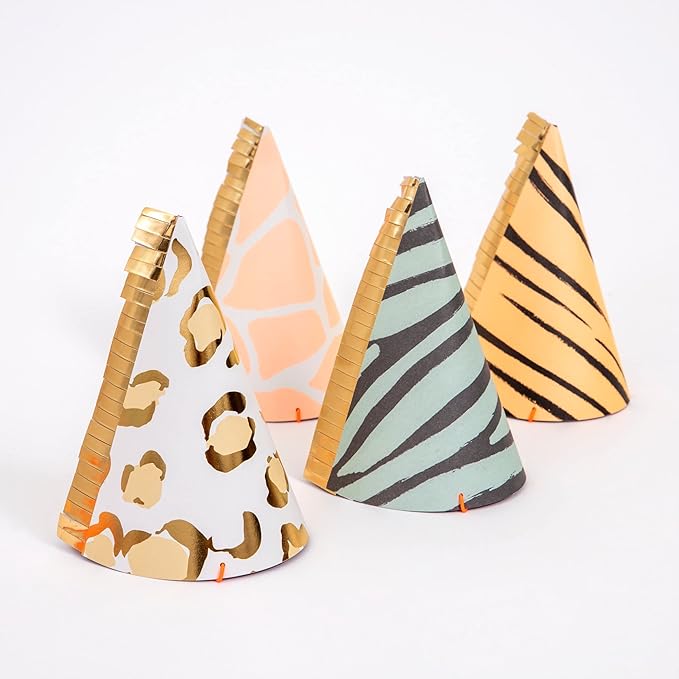 Meri Meri Birthday Party Hats, Pack of 8 Bright and Colorful Cone Birthday Hats for Kids & Adults, Cone Party Hats