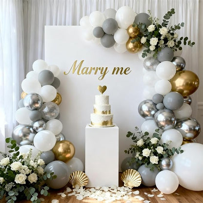 Patimate White Balloons - 150pcs 5 Inch White Latex Party Balloons for Engagement Anniversary Bachelorette Bridal Shower Wedding Baby Shower Party Birthday Decorations