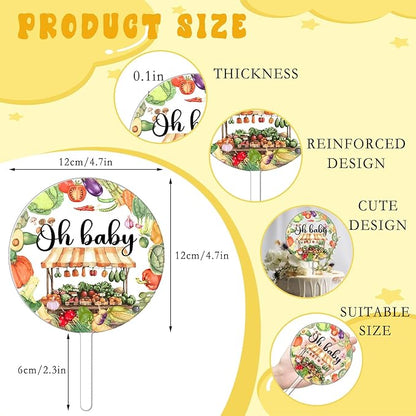 Locally Grown Baby Shower Decorations - Classic Birthday Decorations Cake Topper Acrylic Sign, Baby Shower Birthday Party Supplies