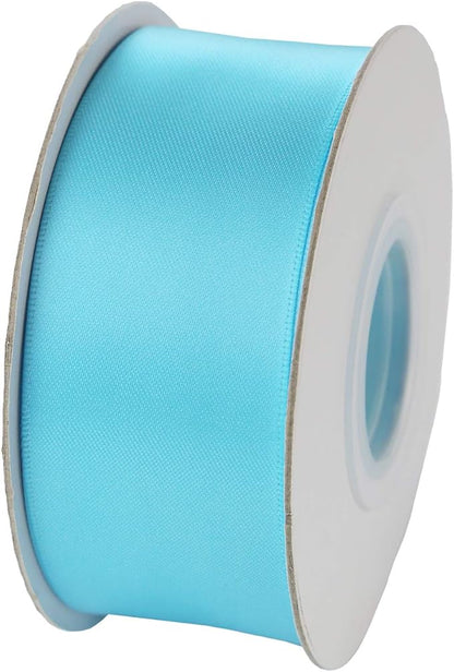 ITIsparkle 11/2" Inch Double Faced Satin Ribbon 25 Yards-Roll Set for Gift Wrapping Party Favor Hair Braids Hair Bow Baby Shower Decoration Floral Arrangement Craft Supplies, Turquoise Ribbon