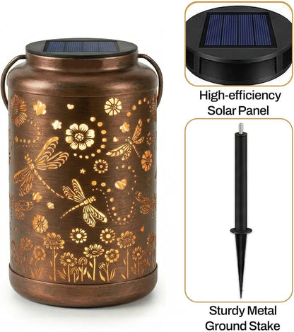 Dragonfly Solar Lanterns Outdoor Waterproof,Birthday Gifts for Women Mom Grandma,Decorative Hanging Garden Decor for Yard, Patio, Backyard, Porch