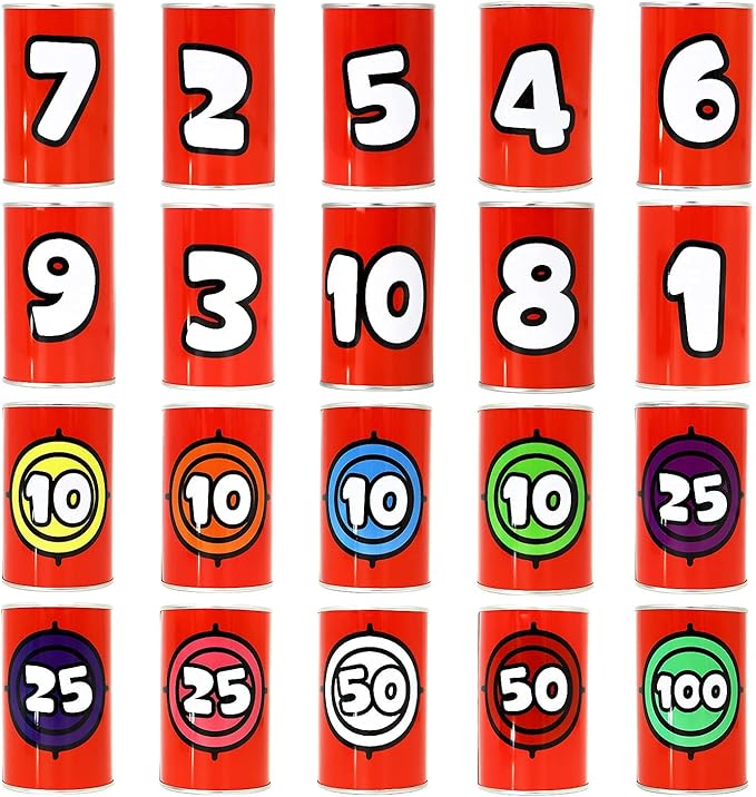 JOYIN 13 Pcs Carnival Party Bean Bag Toss Game, Sturdy Knockdown Can, Birthday Easter Party, Family, Best Outdoor and Indoor Games, Easter Egg Hunt for Classroom Gifts (Number Style)
