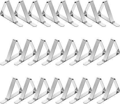 TriPole Tablecloth Clips 24 Pack Stainless Steel Table Cover Clamps Skirt Clips for Home Kitchen Restaurant Picnic Tables
